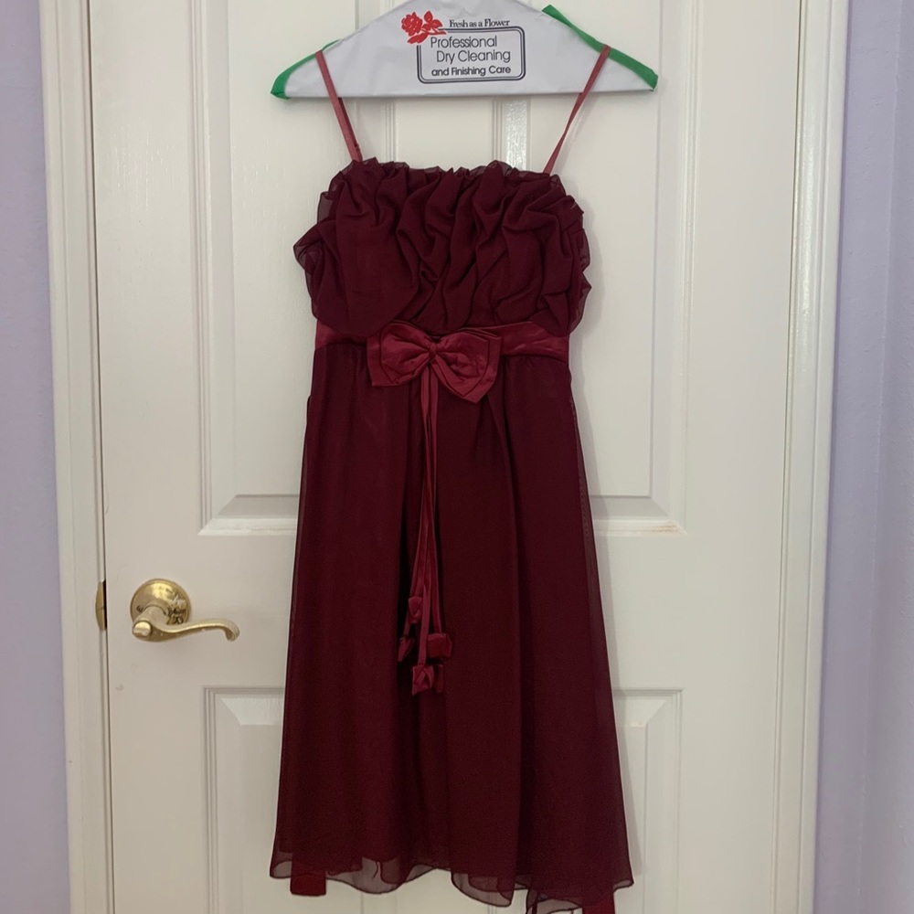 Maroon Ruffled Dress